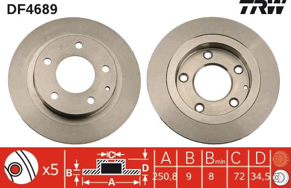 TRW DF4689 - Disque de frein cwaw.fr