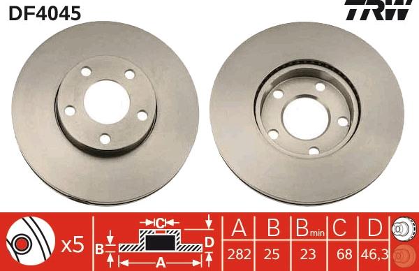 TRW DF4045 - Disque de frein cwaw.fr