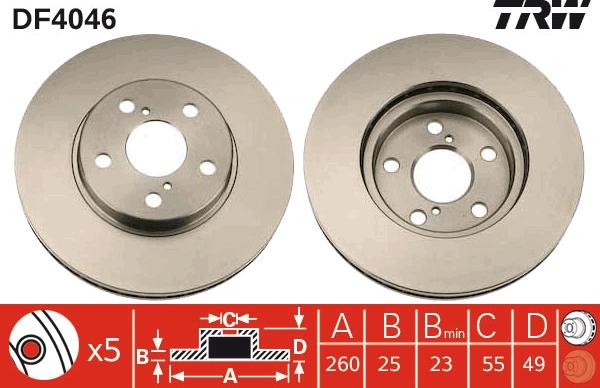 TRW DF4046 - Disque de frein cwaw.fr