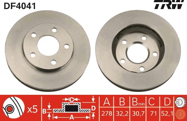 TRW DF4041 - Disque de frein cwaw.fr