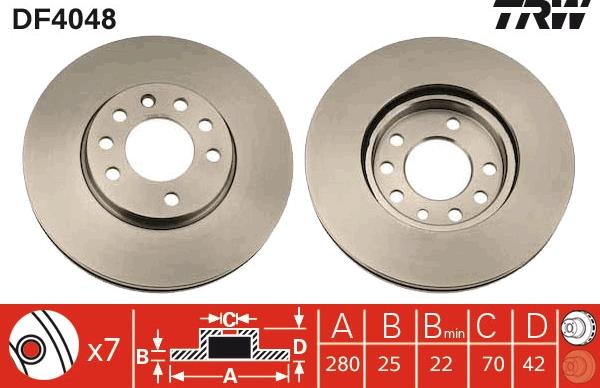 TRW DF4048 - Disque de frein cwaw.fr