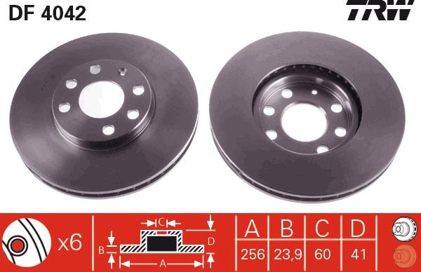 TRW DF4042 - Disque de frein cwaw.fr