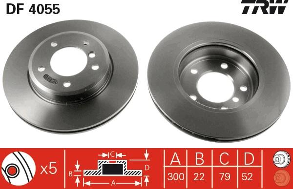 TRW DF4055 - Disque de frein cwaw.fr