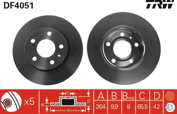 TRW DF4051 - Disque de frein cwaw.fr