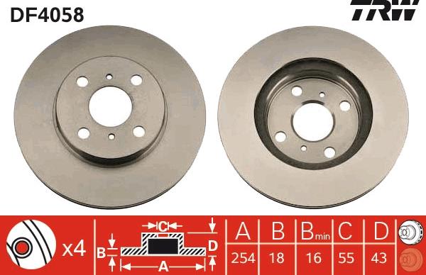 TRW DF4058 - Disque de frein cwaw.fr