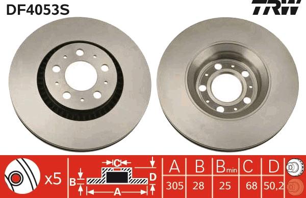 TRW DF4053S - Disque de frein cwaw.fr