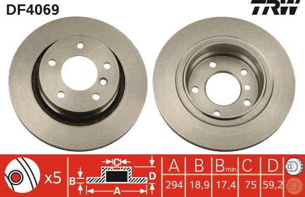 TRW DF4069 - Disque de frein cwaw.fr