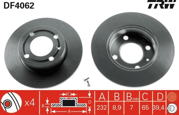 TRW DF4062 - Disque de frein cwaw.fr