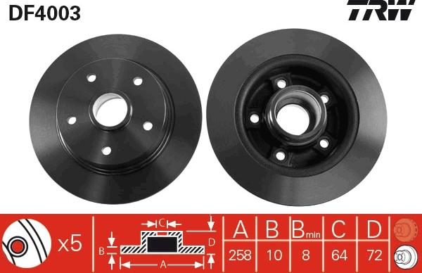 TRW DF4003 - Disque de frein cwaw.fr