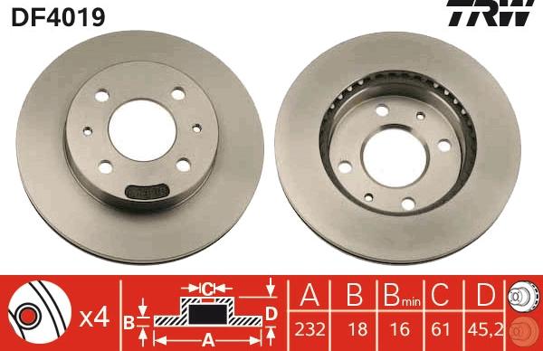 TRW DF4019 - Disque de frein cwaw.fr