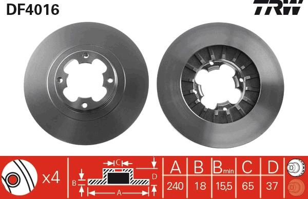 TRW DF4016 - Disque de frein cwaw.fr