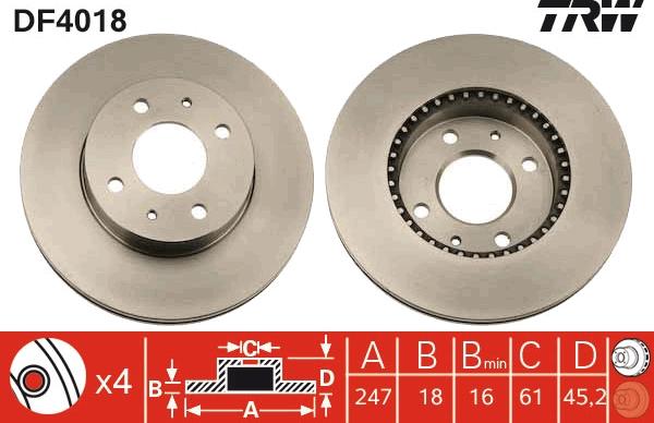 TRW DF4018 - Disque de frein cwaw.fr