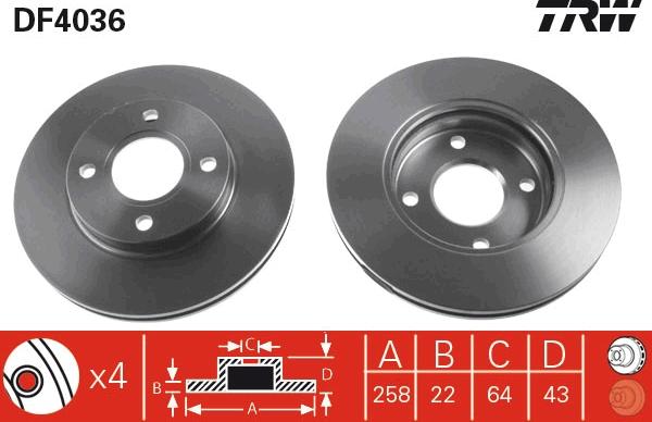 TRW DF4036 - Disque de frein cwaw.fr