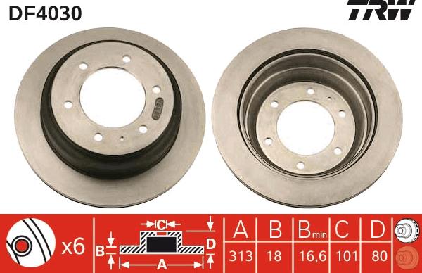 TRW DF4030 - Disque de frein cwaw.fr