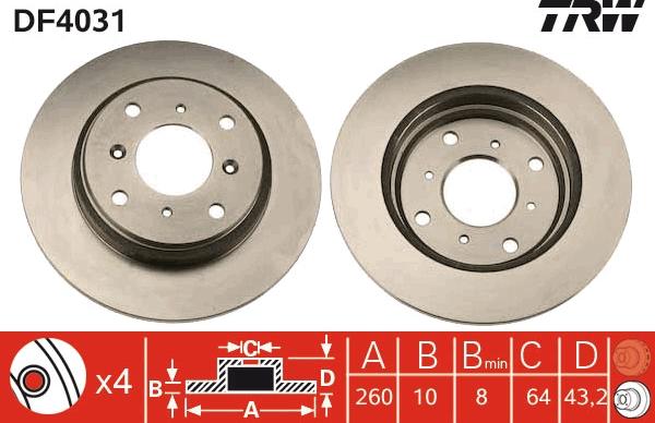 TRW DF4031 - Disque de frein cwaw.fr