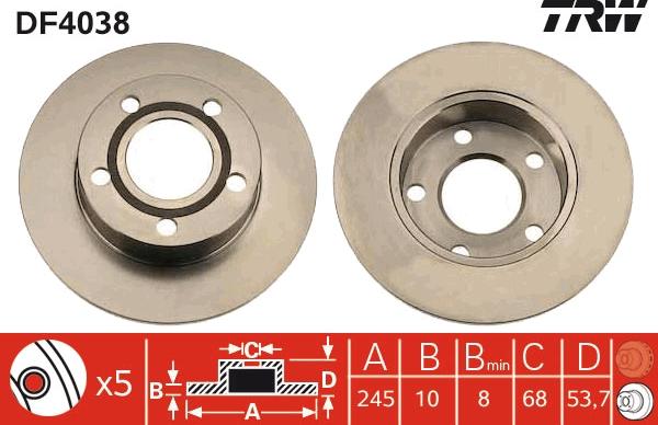 TRW DF4038 - Disque de frein cwaw.fr