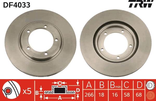 TRW DF4033 - Disque de frein cwaw.fr