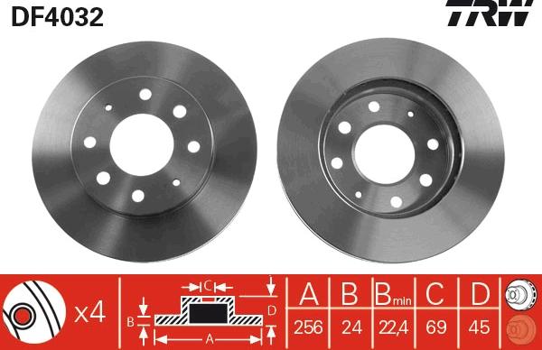 TRW DF4032 - Disque de frein cwaw.fr