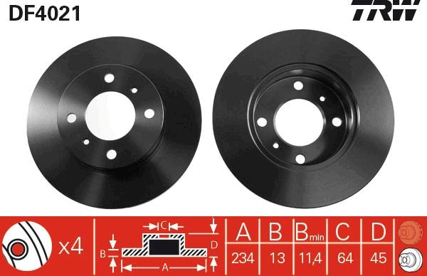 TRW DF4021 - Disque de frein cwaw.fr