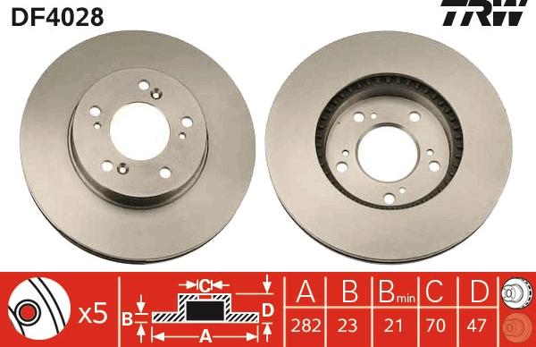 TRW DF4028 - Disque de frein cwaw.fr