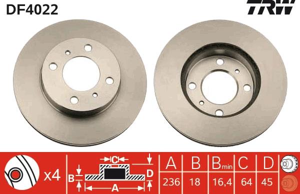 TRW DF4022 - Disque de frein cwaw.fr