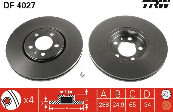 TRW DF4027 - Disque de frein cwaw.fr