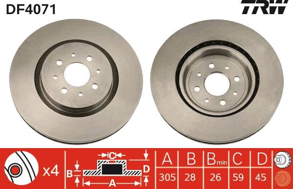 TRW DF4071 - Disque de frein cwaw.fr