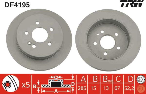 TRW DF4195 - Disque de frein cwaw.fr