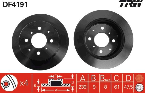 TRW DF4191 - Disque de frein cwaw.fr