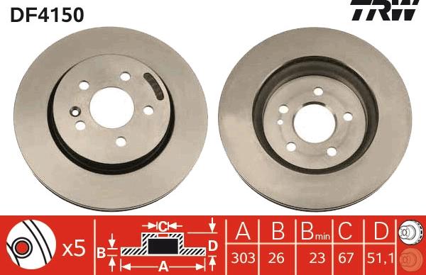 TRW DF4150 - Disque de frein cwaw.fr