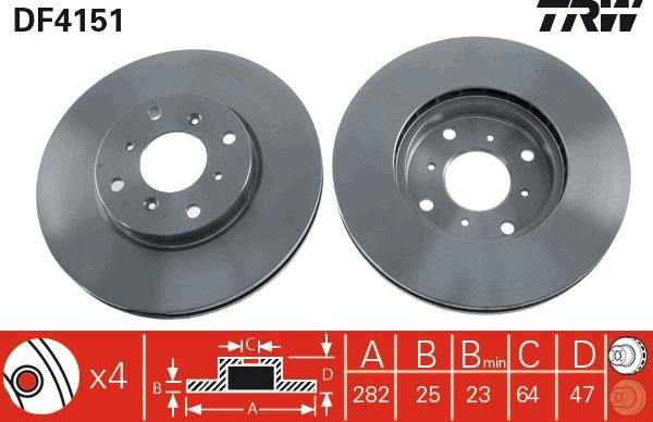 TRW DF4151 - Disque de frein cwaw.fr