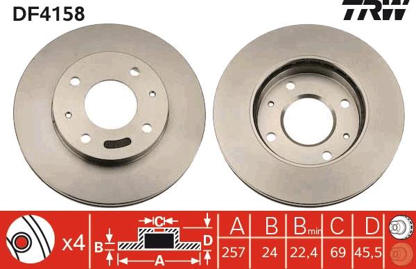 TRW DF4158 - Disque de frein cwaw.fr