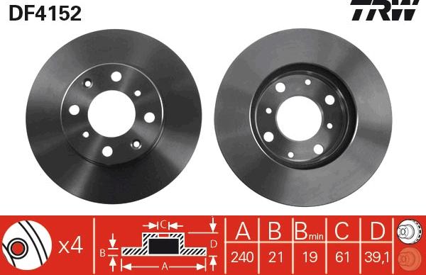 TRW DF4152 - Disque de frein cwaw.fr