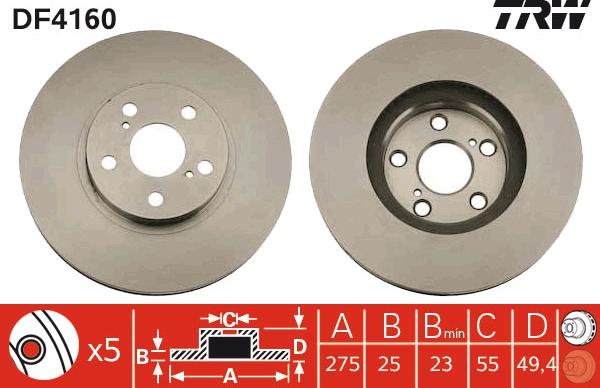 TRW DF4160 - Disque de frein cwaw.fr