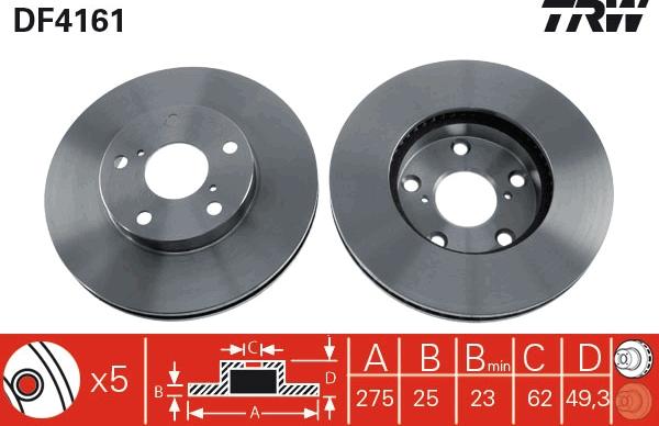 TRW DF4161 - Disque de frein cwaw.fr