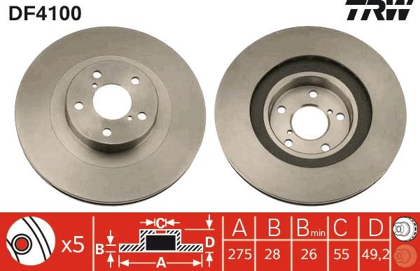 TRW DF4100 - Disque de frein cwaw.fr