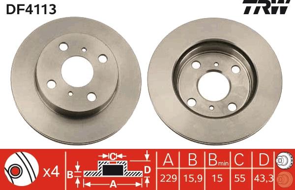 TRW DF4113 - Disque de frein cwaw.fr