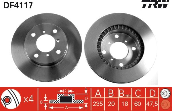 TRW DF4117 - Disque de frein cwaw.fr