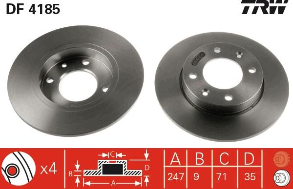 TRW DF4185 - Disque de frein cwaw.fr