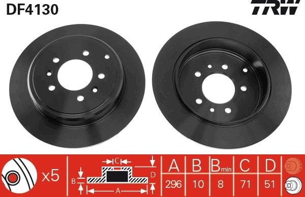 TRW DF4130 - Disque de frein cwaw.fr