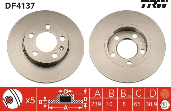 TRW DF4137 - Disque de frein cwaw.fr