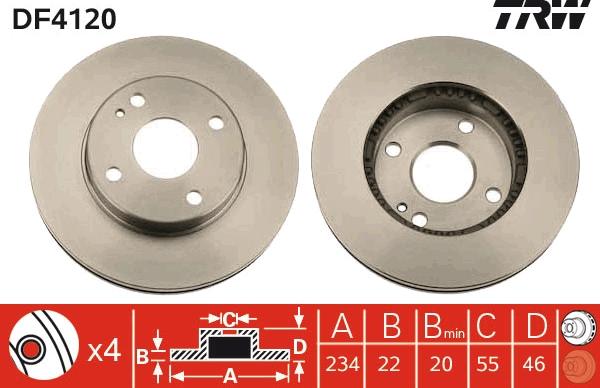 TRW DF4120 - Disque de frein cwaw.fr