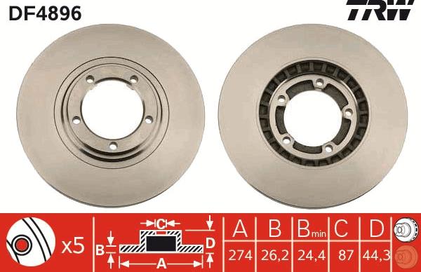 TRW DF4896 - Disque de frein cwaw.fr