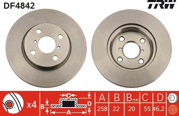 TRW DF4842 - Disque de frein cwaw.fr