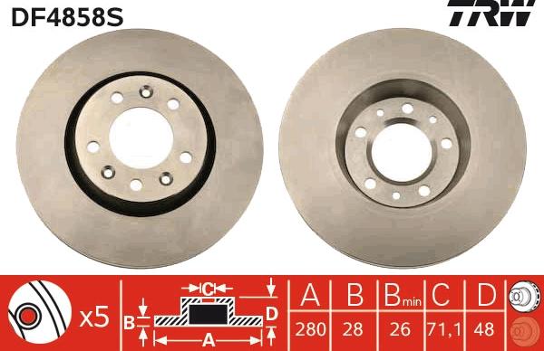 TRW DF4858S - Disque de frein cwaw.fr