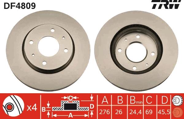 TRW DF4809 - Disque de frein cwaw.fr