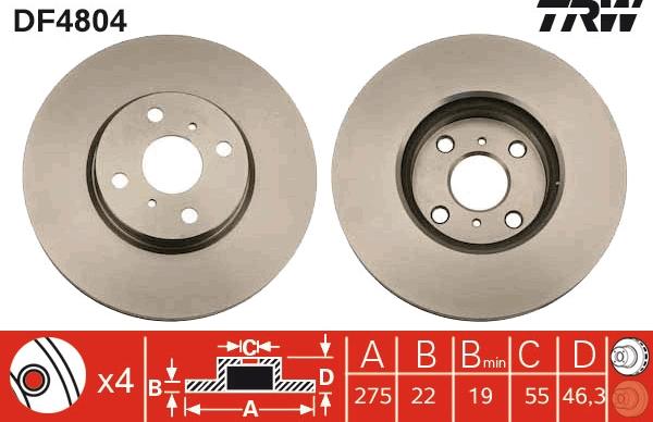 TRW DF4804 - Disque de frein cwaw.fr