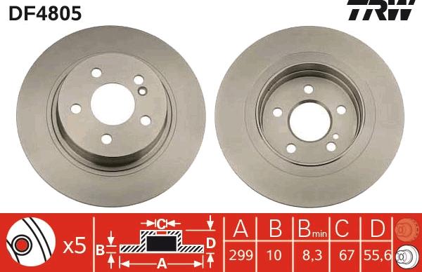 TRW DF4805 - Disque de frein cwaw.fr