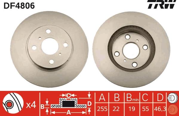 TRW DF4806 - Disque de frein cwaw.fr