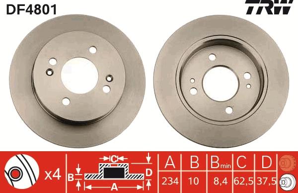 TRW DF4801 - Disque de frein cwaw.fr